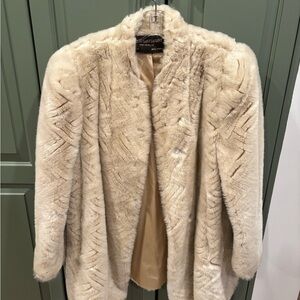 Yves Saint Laurent Cream Teddy Jacket Plush Faux Fur